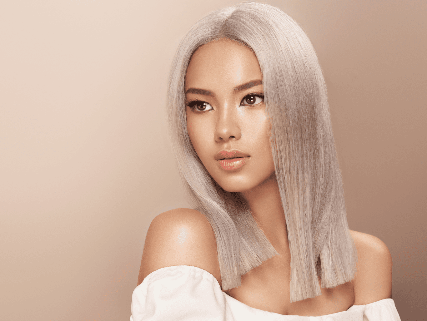 Polished platinum hairstyle after a full shampoo, restyle, and blow dry service at a professional Weymouth hair salon