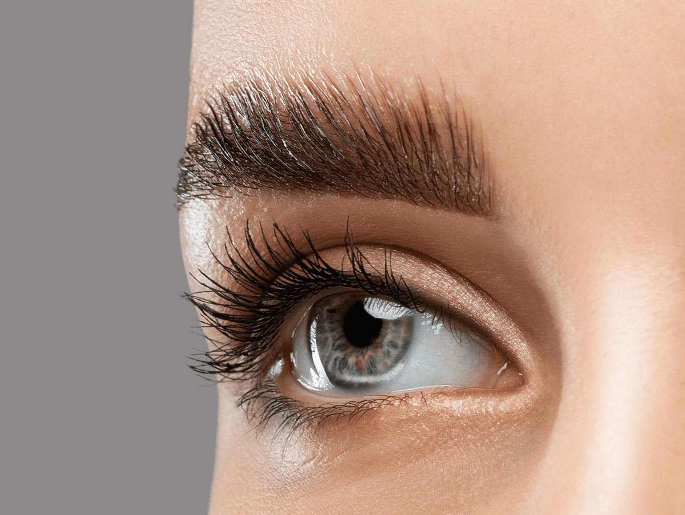 Defined lashes and brows after professional treatment at Changing Grooms in Weymouth Dorset.